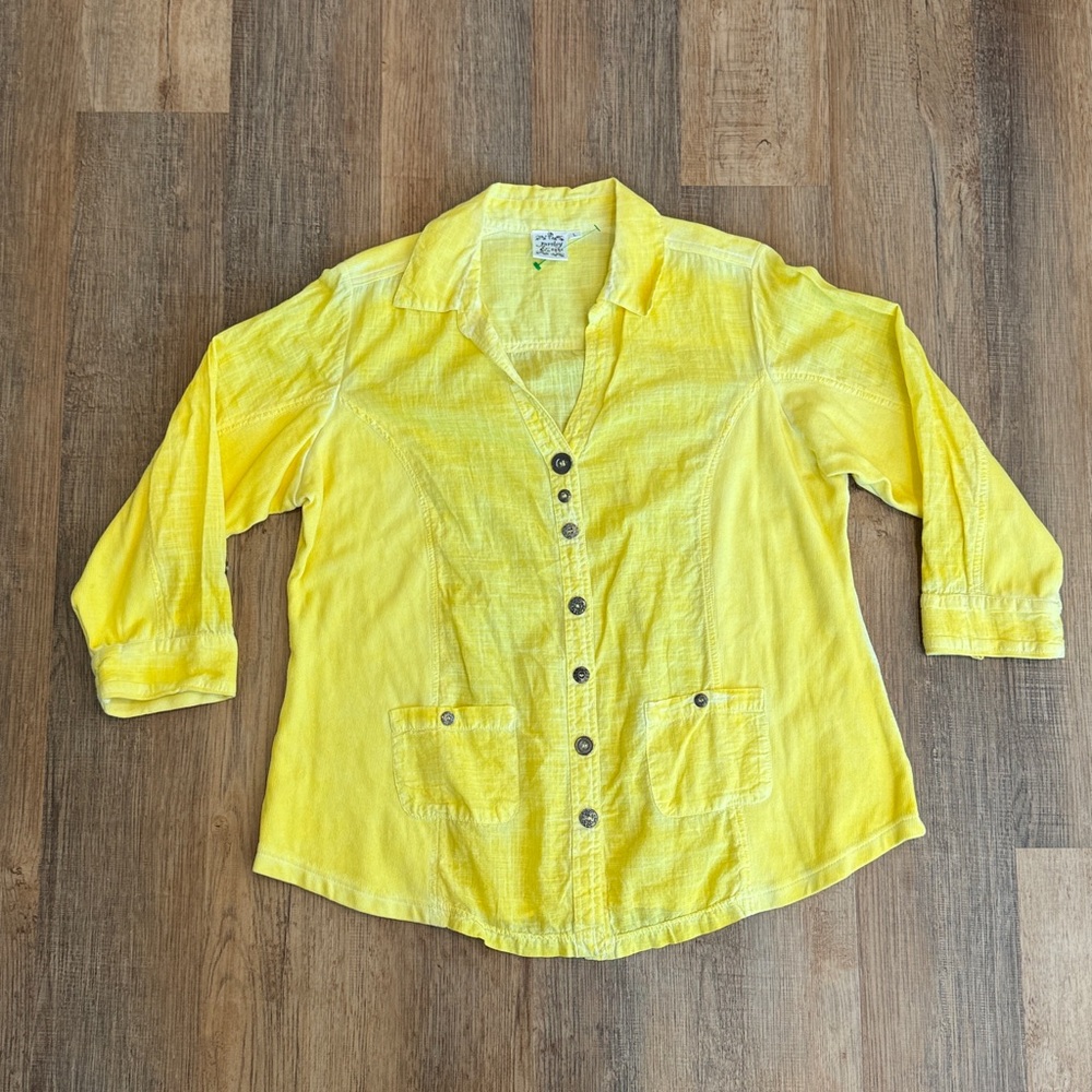 Parsley & Sage Sunny Yellow Button-Down Shirt